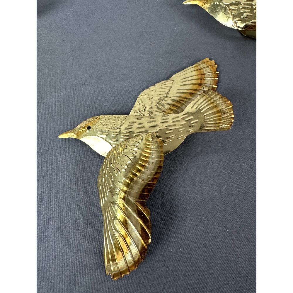 3 Vintage Home Interiors Metal Birds in Flight Wall Hanging Decor Retro MCM - Picture 5 of 9